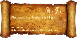 Matusits Gabriella névjegykártya